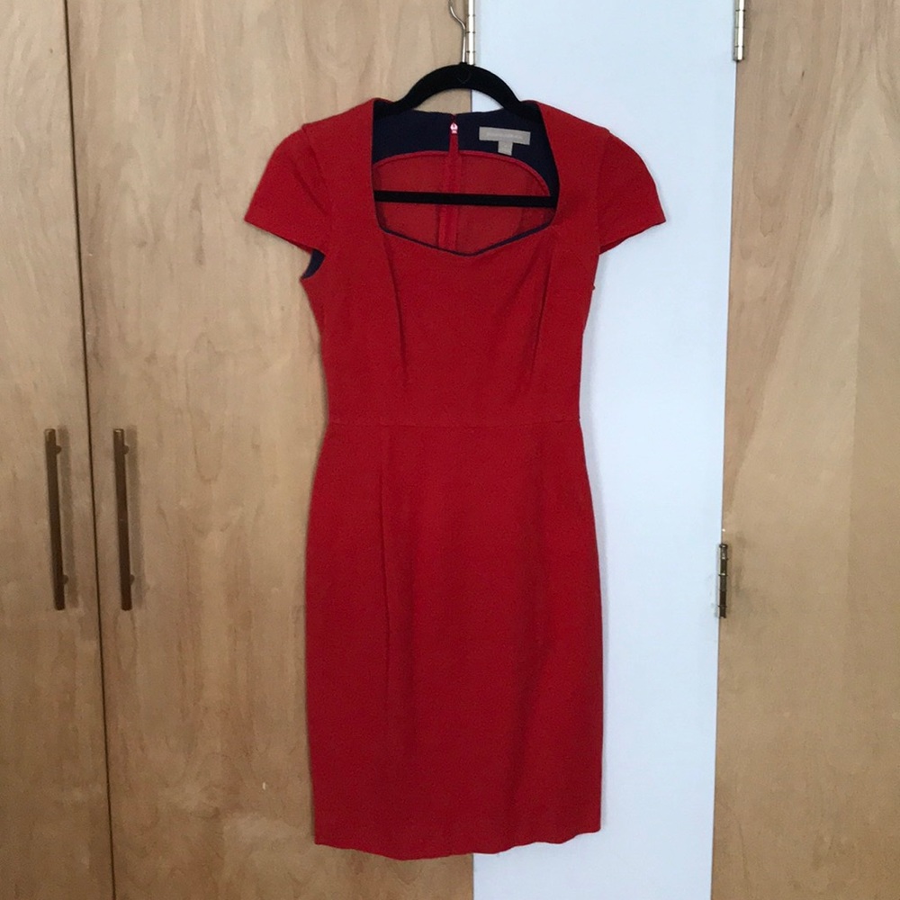 Banana Republic sweetheart line shift dress in red
